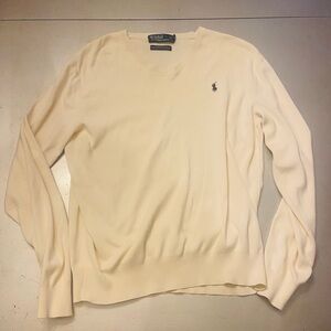 Polo by Ralph Lauren Men's V-Neck Cream Sweater